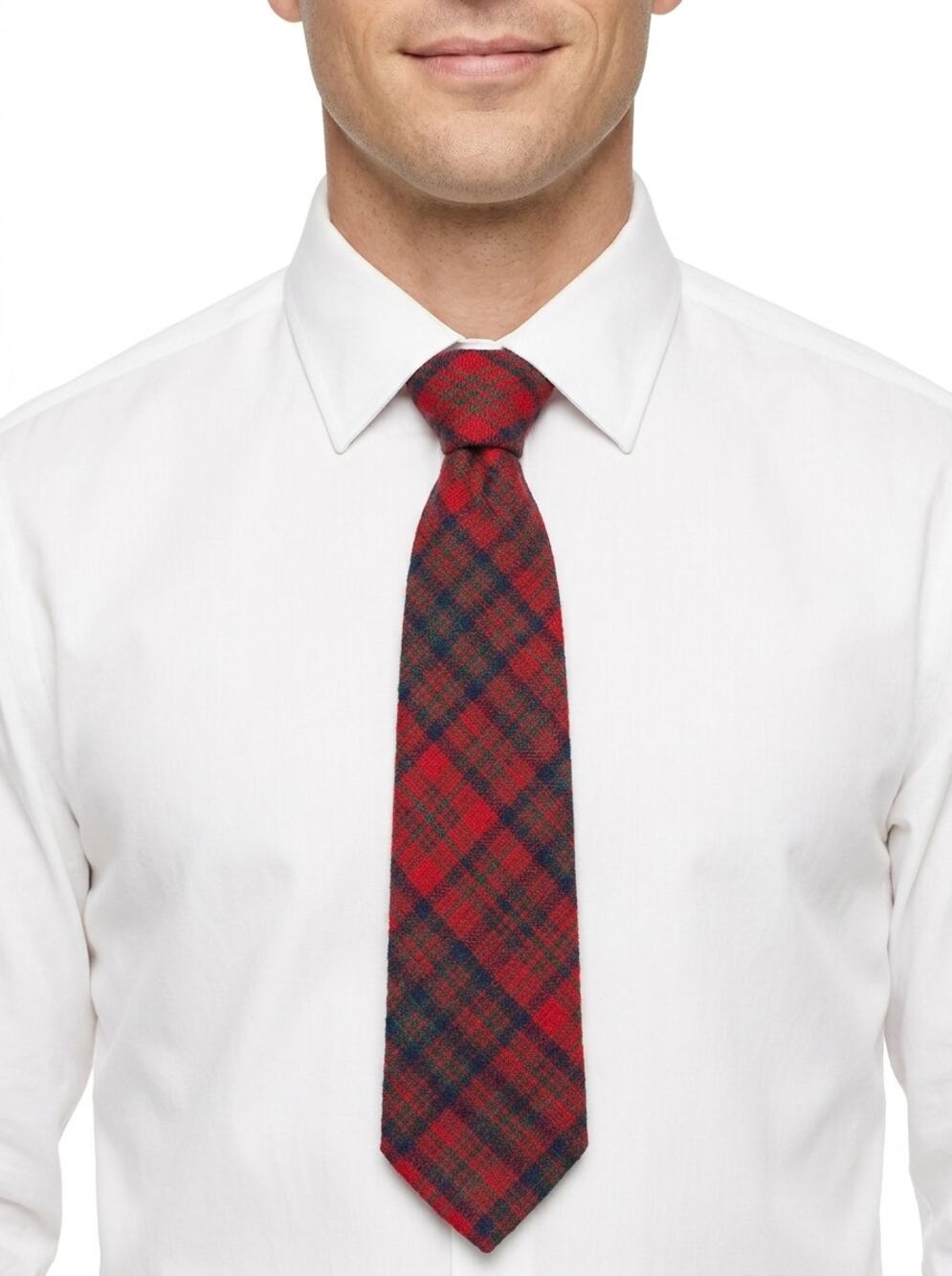 Vintage Pendleton 100% Wool Red Plaid Neck Tie Men Size One Size